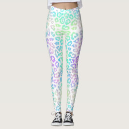 Leggings Pastel Rainbow Leopard Motif
