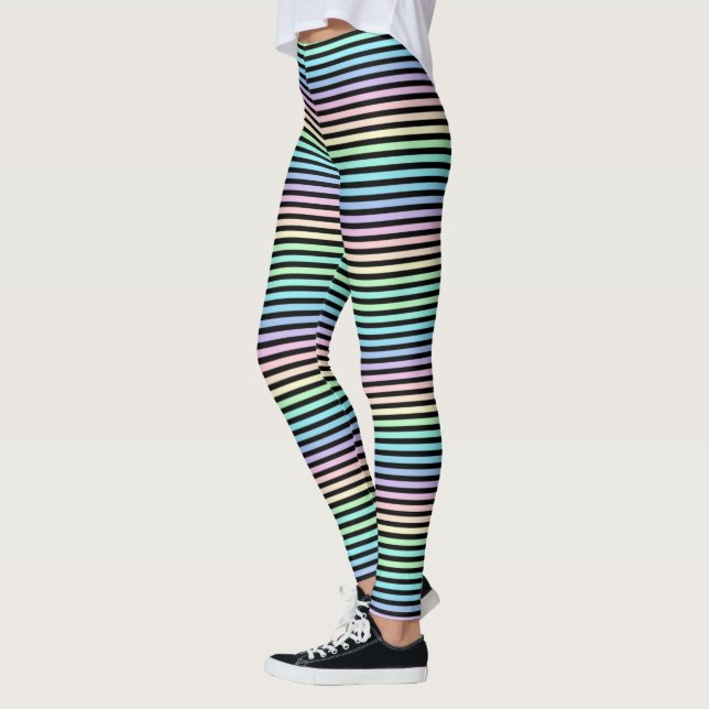 Leggings Pastel Rainbow Stripes (Gauche)