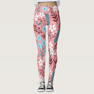 Leggings Pastel Rose Floral Motif sans Seamless.