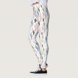 Leggings Pastel Saguaro Cactus Motif