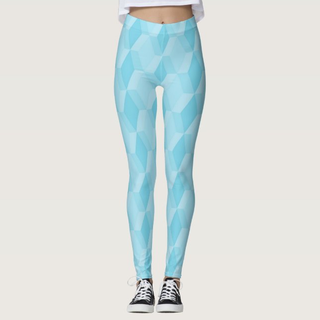 Leggings Pastel turquoise diamond pattern (Devant)