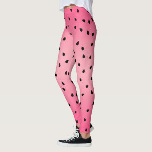 Leggings Pastèque Graines Noires Vibes d'Été Rose Juteux