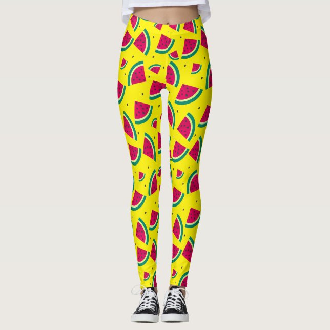 Leggings Pastèque jaune (Devant)