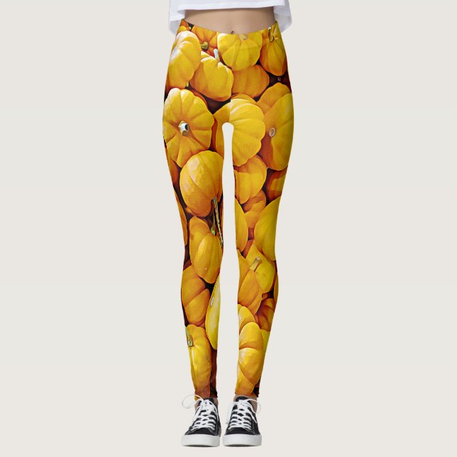 Leggings Patch Citrouille Halloween Automne (Devant)