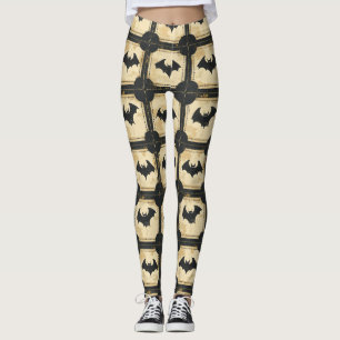 Leggings Patchwork de Grunge Denim Halloween avec chauves-s