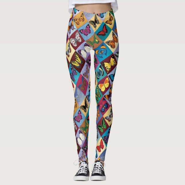 Leggings Patchwork de papillon (Devant)