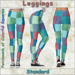 LEGGINGS - "Patchwork der bunten Plätze<br><div class="desc">Ein Patchwork-Bild von bunten Quadraten, das auf diesen Leggings zu sehen ist. Erhältlich in fünf Frauengrößen (XS, S, M, L, XL). Siehe "Über dieses Produkt" unten für allgemeine Größen- und Produktinformationen. Das Patchwork-Bild deckt standardmäßig das gesamte Leggings-Paar ab. Das kann nicht entfernt oder ersetzt werden. → Anpassen/personalisieren, indem Sie in...</div>