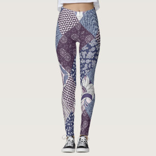 Leggings Patchwork Doodle : Boho Vintage sans joint.
