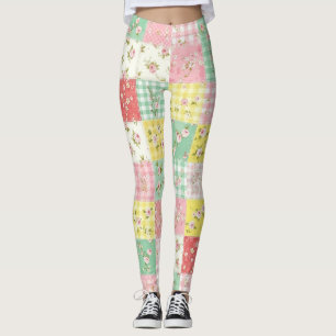 Leggings Patchwork Floral Gingham Pastel Maison de Campagne