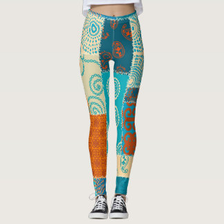 Leggings patchwork indien, arrière - plan vintage sans soud