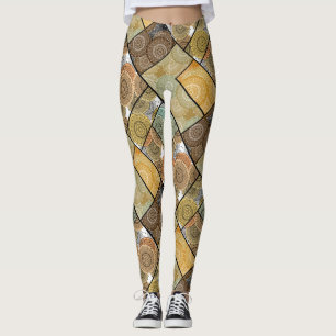 Leggings Patchwork quilt céramique cercles carreaux mandala