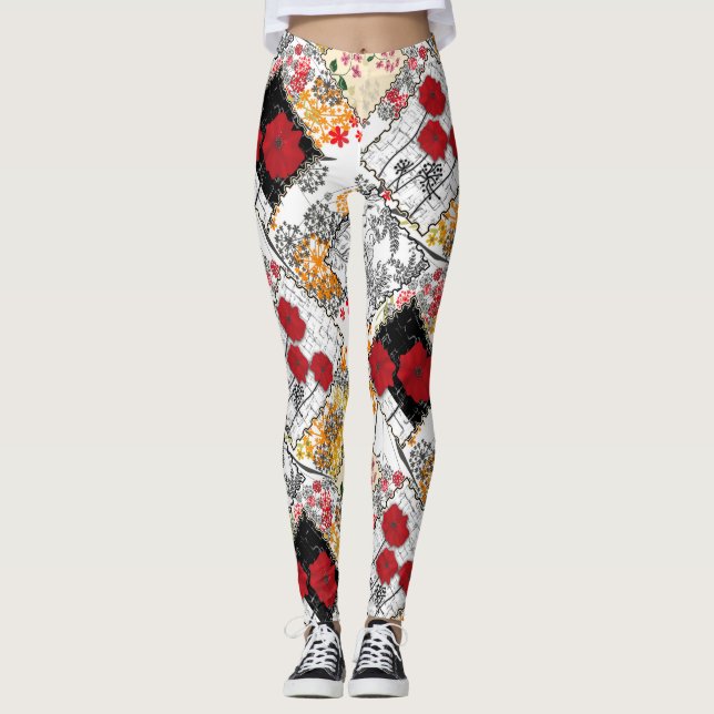 Leggings Patchwork vintage sans couture (Devant)