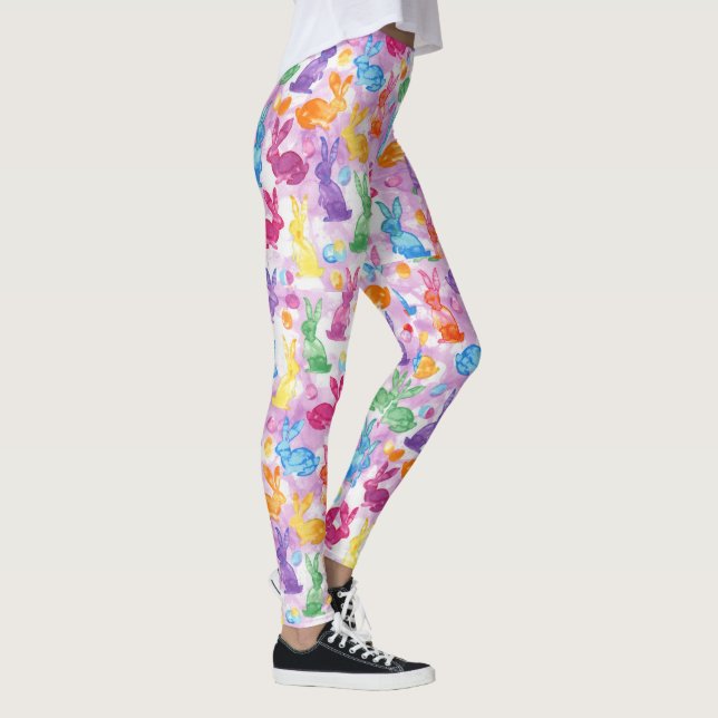 Leggings Pâtes de PÂQUES Oeuf Bunny Yoga Pantalon femmes (Droite)