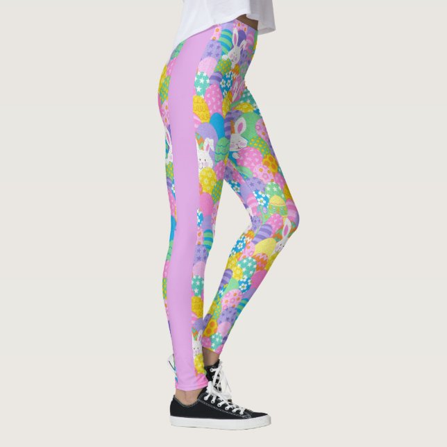 Leggings Pâtes de PÂQUES Oeuf Bunny Yoga Pantalon femmes (Droite)