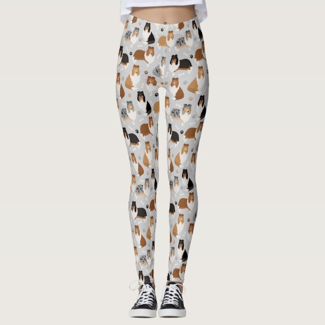 Leggings Pâtes et os de collie rugueux (Devant)