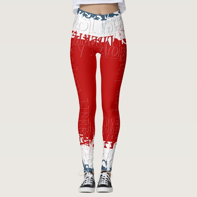 Leggings Patriotic Liberty Square Red White & Blue (Devant)
