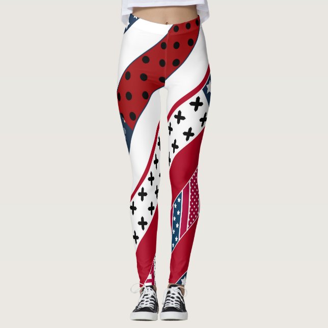 Leggings Patriotique, patchwork (Devant)