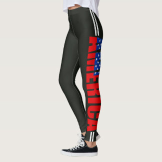 Leggings Patriotique, Rouge Blanc & Bleu, Étoiles & Bandes,