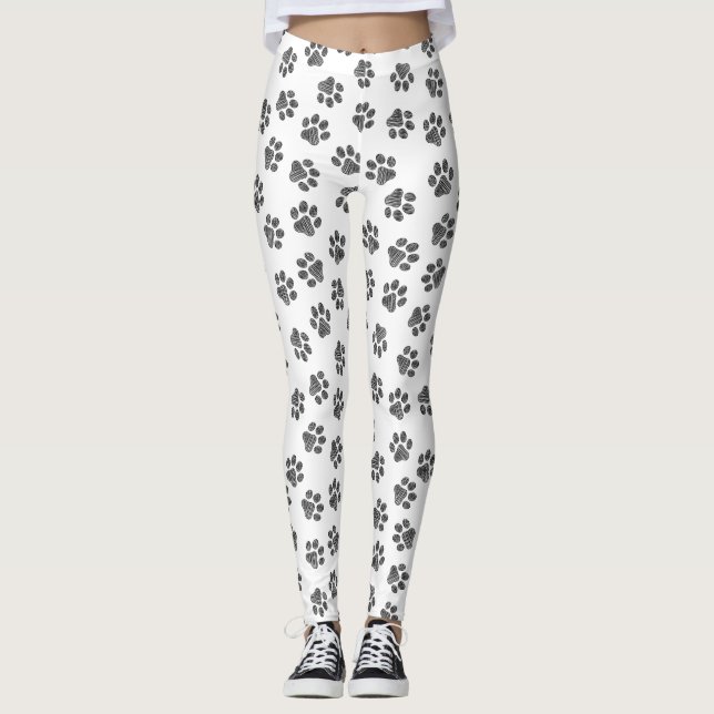 Leggings Patrouilles de Doodle, Paws de Chien, Paws Noirs (Devant)