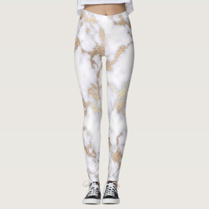 Leggings Pattern de Chic White Gold Foil