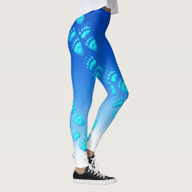 Leggings Pattes d'ours de bleu glacier - guêtres (Droite)