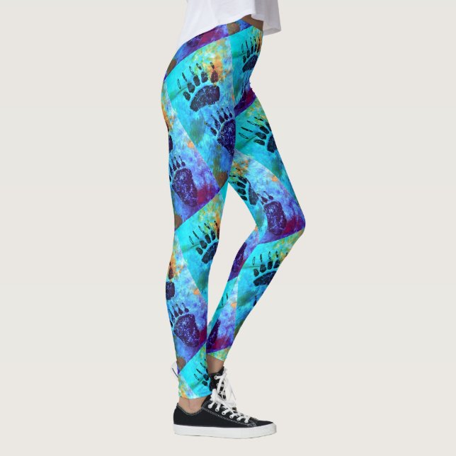 Leggings Pattes d'ours sur le bleu 2,0 - guêtres (Droite)