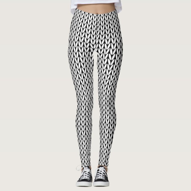 Leggings Pattes Motifs de câbles de chandail (Devant)