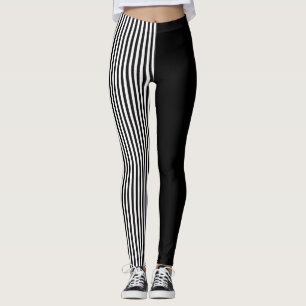 Leggings Pavés Black and White Stripes