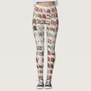 Leggings Pavillons Maritimes Anciens du Monde Poster