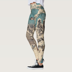 Leggings Paysage hivernal d'Hiroshige japon ukiyo-e antique