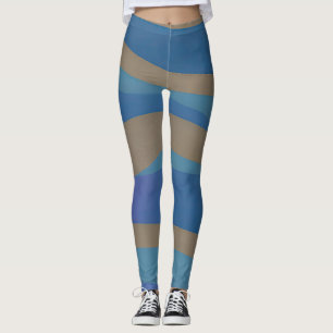 Leggings Paysage marin abstrait Vagues fracturées 12