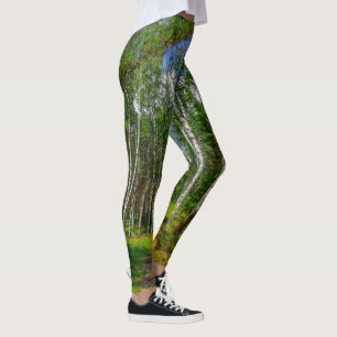 Leggings Paysage naturel des oiseaux de la forêt verte