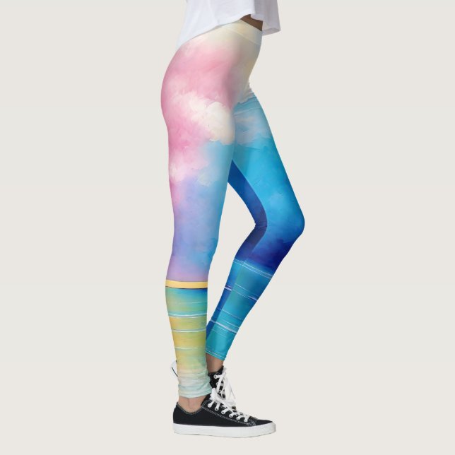 Leggings Paysage rose et bleu du Tarfarran (Droite)