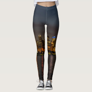 Leggings Paysage urbain de nuit de Chicago