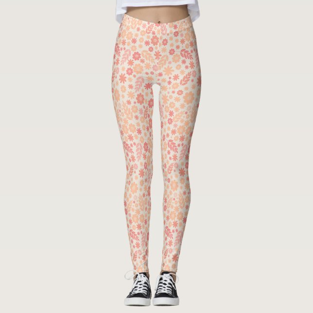 Leggings Peach Airy Fleur sauvage Meadow Motif (Devant)