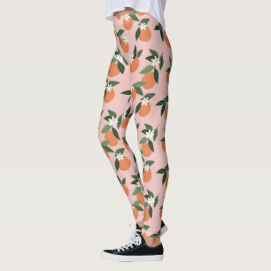 Leggings Peach Orange Juice Motif