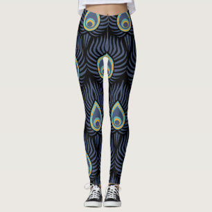 Leggings Peacock Feather : Motif élégant.