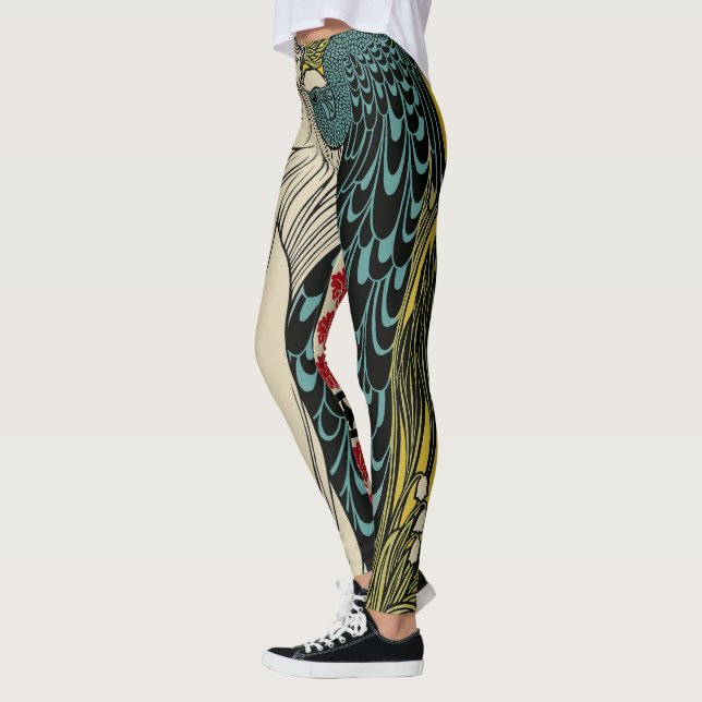 Leggings Peacock Fine Art Bird Nouveau (Gauche)