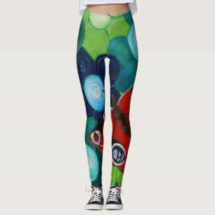 Leggings Peacock Papillon et Fleurs peinture