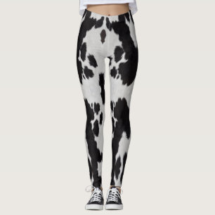 Leggings peau de vache noir
