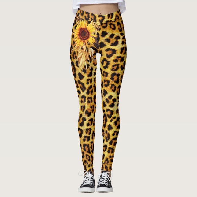LEGGINGS PEAU LÉOPARDE IMPRIMÉE AVEC SOUFFRES (Devant)