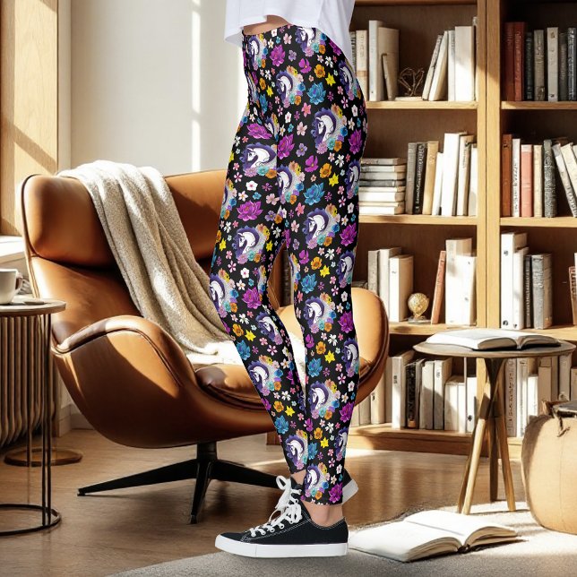 Leggings Pegasus Black Floral (Créateur téléchargé)