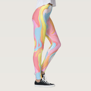 Leggings Peinture à goutte Abstraite pastel