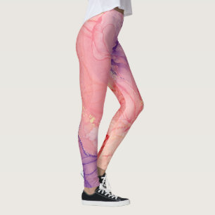 Leggings Peinture à l'encre Abstraite Parties scintillant v