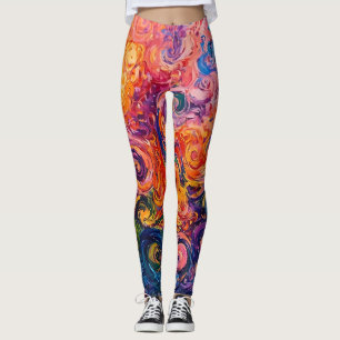 Leggings Peinture à l'huile de tourbillons psychédélique
