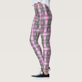 Leggings Peinture à motifs violet rose Lily Art -
