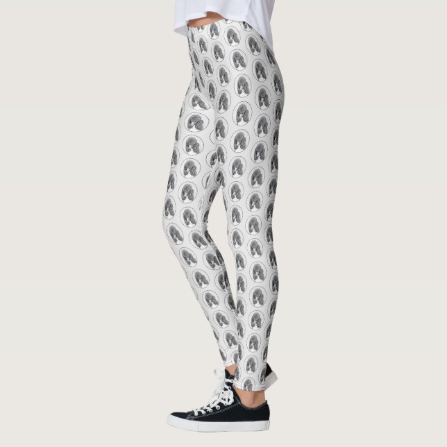 Leggings Peinture à paille noire standard - Art du chien (Gauche)