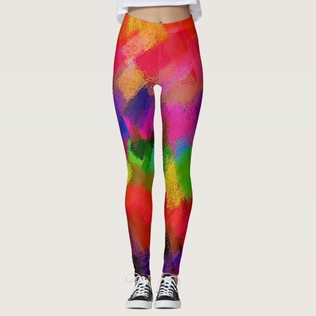 Leggings Peinture Abstraite colorée (Devant)