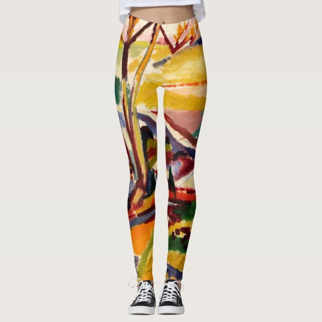 Leggings Peinture Abstraite colorée féminine (Devant)