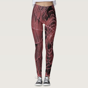 Leggings Peinture Abstraite D'Un Cobweb Magenta Rose